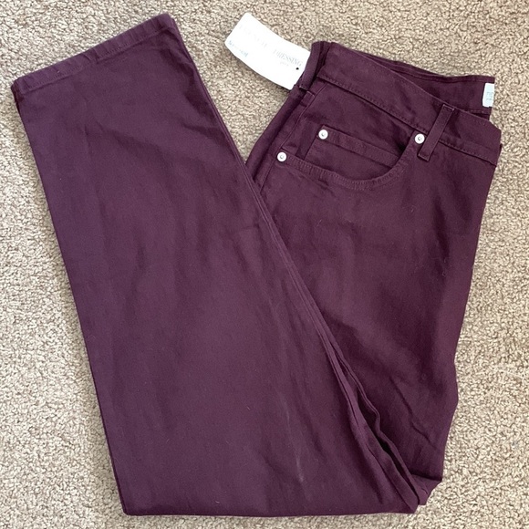 French Dressing Burgundy jeans, Size 14P, New with tags. Wide leg and high rise - Picture 2 of 8